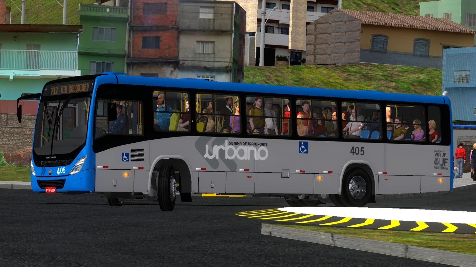 Visão traseira do ônibus Volksbus 17.230 ODS na garagem
