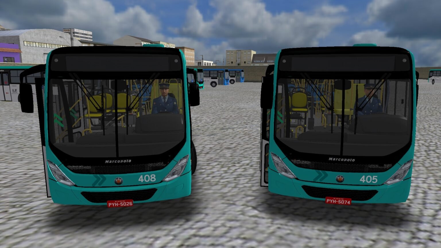 Ônibus Torino 2014 fazendo conversão em mapa brasileiro no OMSI 2